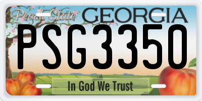 GA license plate PSG3350