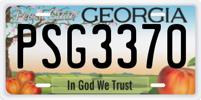 GA license plate PSG3370