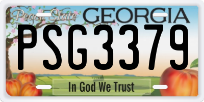GA license plate PSG3379