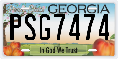 GA license plate PSG7474