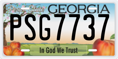 GA license plate PSG7737