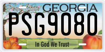 GA license plate PSG9080