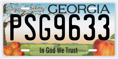 GA license plate PSG9633