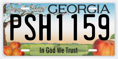 GA license plate PSH1159