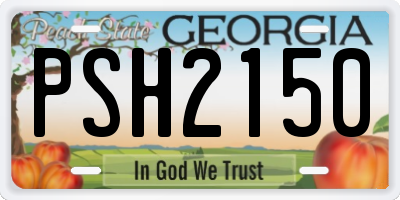 GA license plate PSH2150