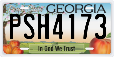 GA license plate PSH4173