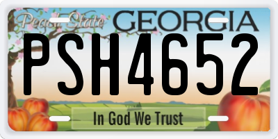 GA license plate PSH4652