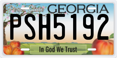 GA license plate PSH5192