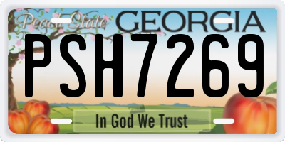 GA license plate PSH7269