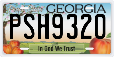 GA license plate PSH9320