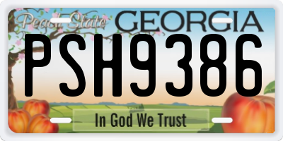 GA license plate PSH9386