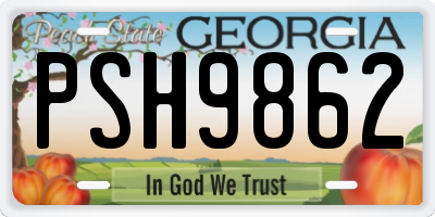 GA license plate PSH9862