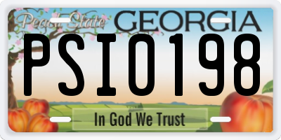 GA license plate PSI0198