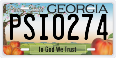 GA license plate PSI0274