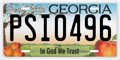 GA license plate PSI0496