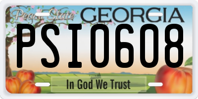 GA license plate PSI0608