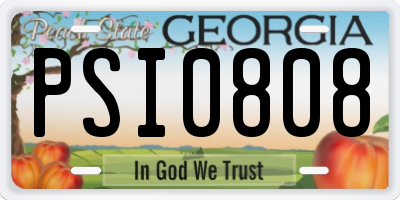 GA license plate PSI0808