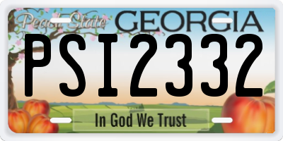 GA license plate PSI2332
