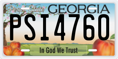 GA license plate PSI4760