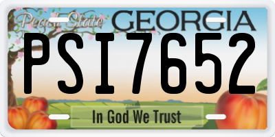 GA license plate PSI7652