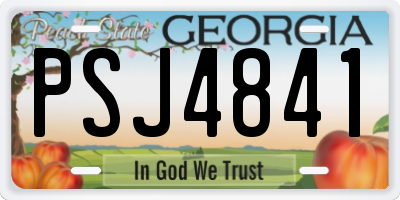 GA license plate PSJ4841