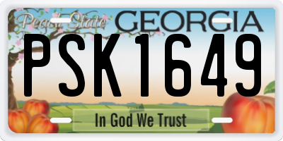 GA license plate PSK1649