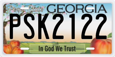 GA license plate PSK2122