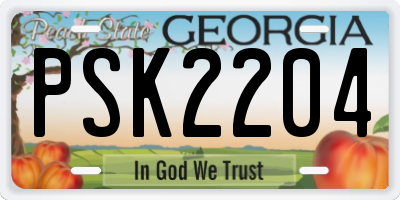 GA license plate PSK2204