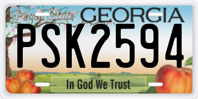 GA license plate PSK2594