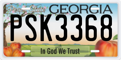 GA license plate PSK3368