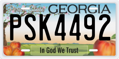 GA license plate PSK4492