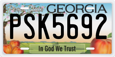 GA license plate PSK5692
