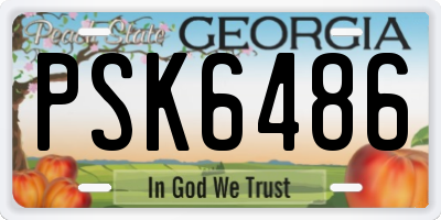 GA license plate PSK6486
