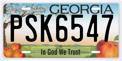 GA license plate PSK6547