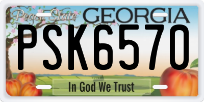 GA license plate PSK6570