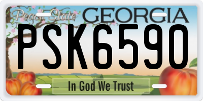 GA license plate PSK6590