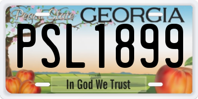 GA license plate PSL1899