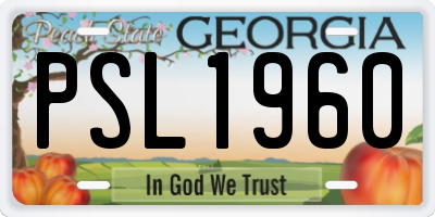 GA license plate PSL1960