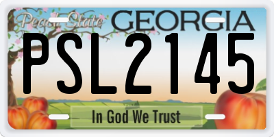 GA license plate PSL2145
