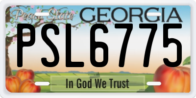 GA license plate PSL6775