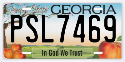 GA license plate PSL7469
