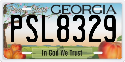GA license plate PSL8329