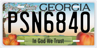 GA license plate PSN6840