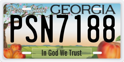 GA license plate PSN7188