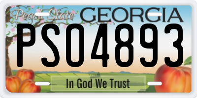 GA license plate PSO4893