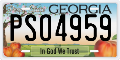 GA license plate PSO4959