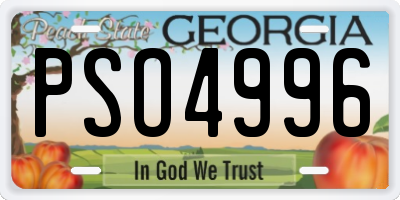 GA license plate PSO4996