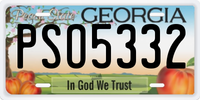GA license plate PSO5332