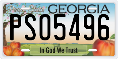 GA license plate PSO5496