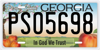 GA license plate PSO5698